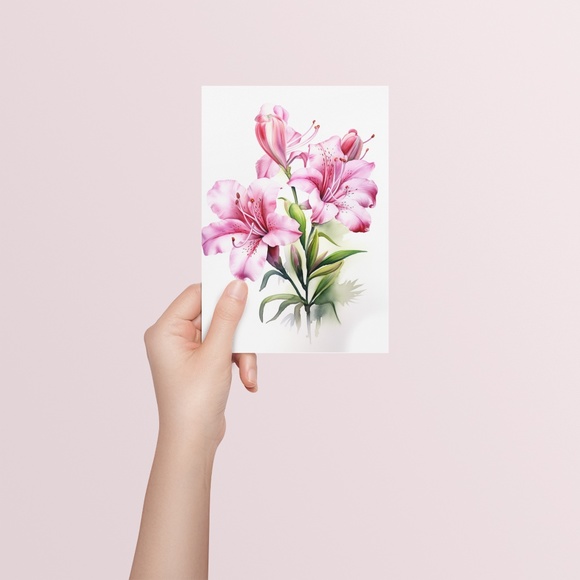 Watercolor Azalea Wall Art Illustration Print Poster Unframed - Picture 5 of 5